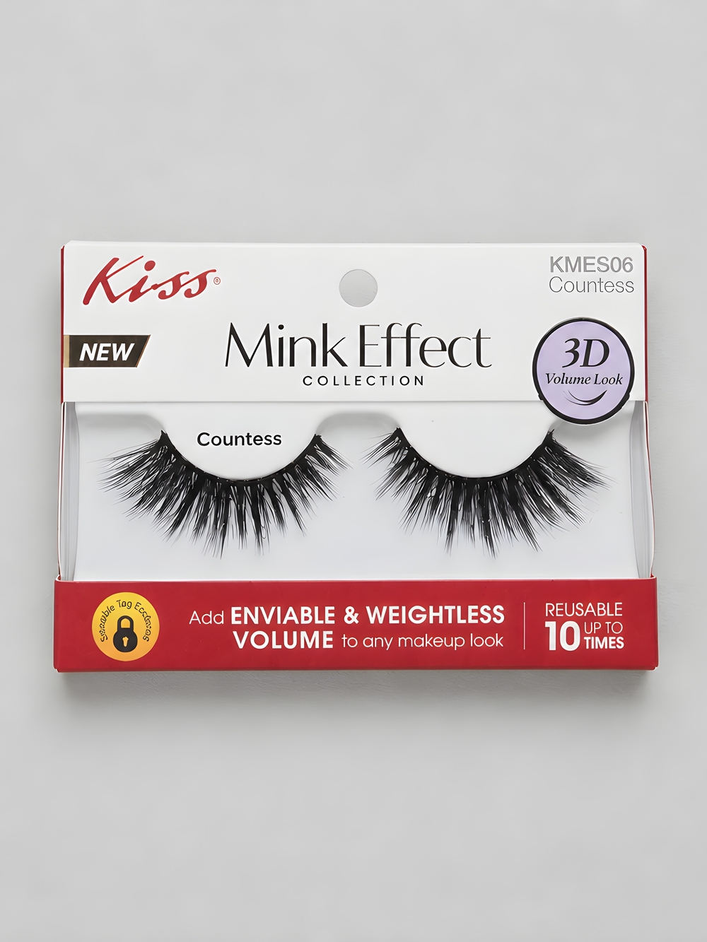 NWT Kiss Countess 3D Mink Effect False Eyelashes - Black
